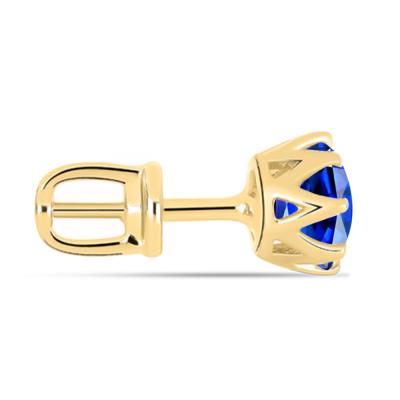 BUY BLUE SAPPHIRE GEMSTONE SINGLE STONE EARRING IN 14K GOLD